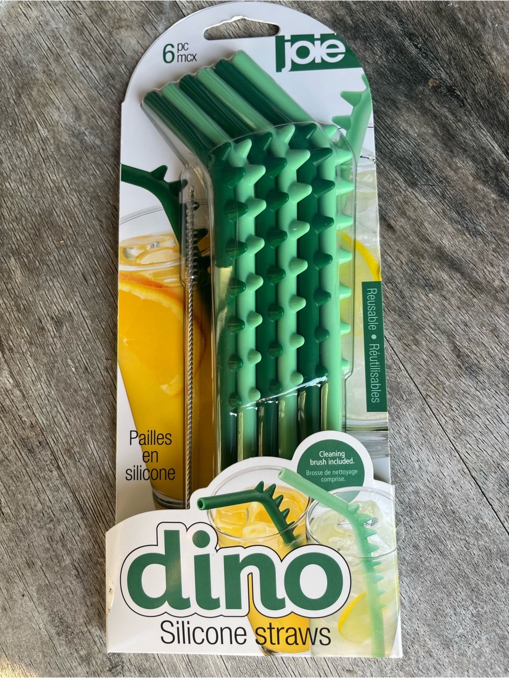 Joie Dino Silicone Straws - Mint Green (6 pc)